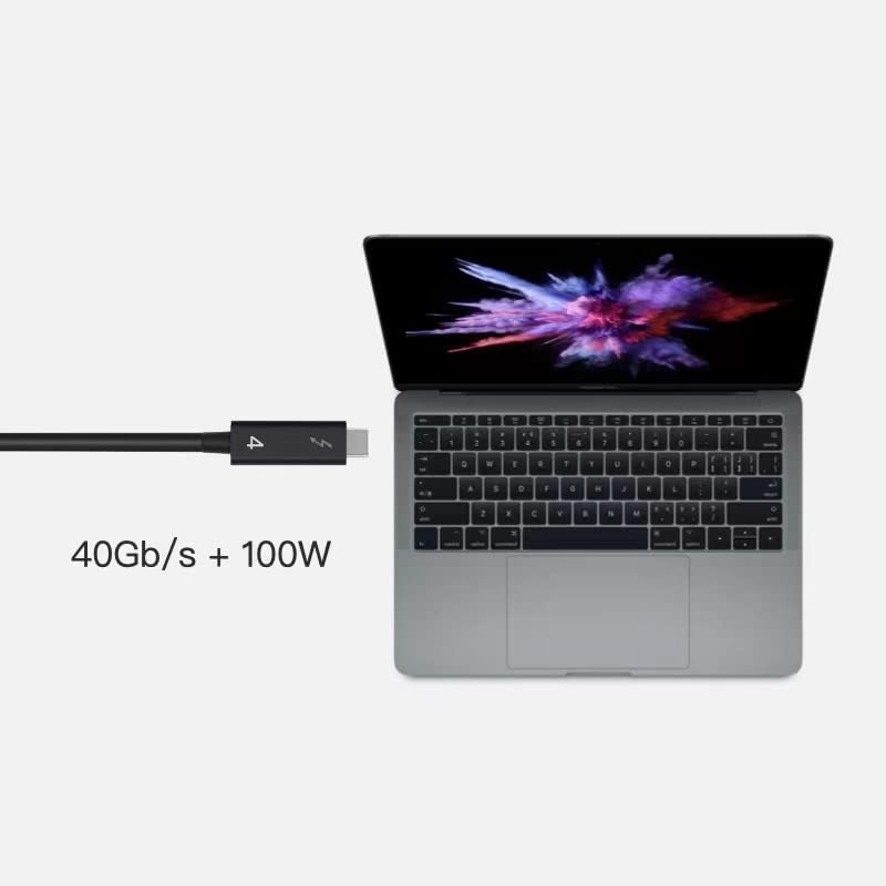 Thunderbolt 4 Cable (0.5M,1M,2M),TB3 USB4 Compatible,40Gbps Date Transfer with 100W (20V 5A) Charging,USB C Cable Work with MacBook,Docking,eGPU,Displays,Data Devices and More (2m)