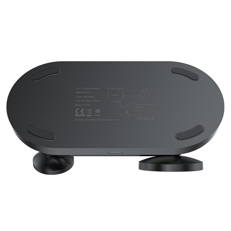 ACEFAST Wireless Charger Desktop Holder E9 3-in-1 Magnet Stand Charging Station for iPhone 15/14/13/12 Series + Smart Watch + Earbuds, with Total Output up to 45W, Dimmable night lamp