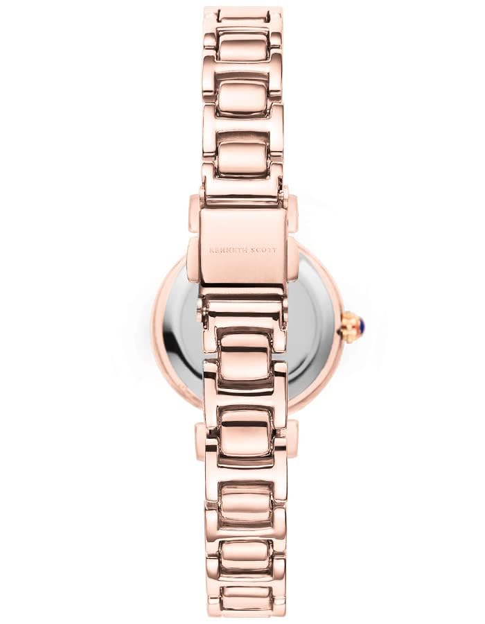 Kenneth Scott Women's Quartz Movement Watch, Analog Display and Alloy Strap - K22520-RBKM, Rose Gold