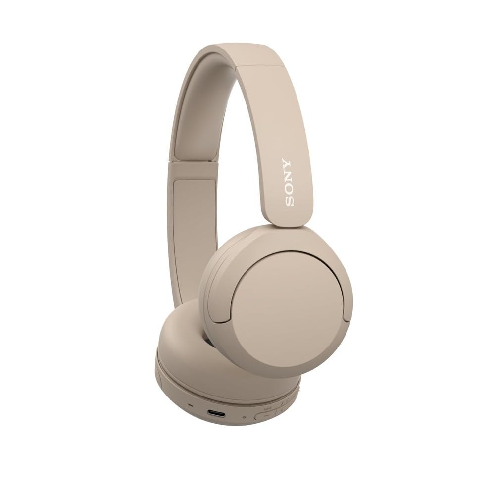 Sony WH-CH520 Wireless Headphones, 50 hours battery life, Clearer hands-free calling, Multipoint Connection, On-ear style, Cream, UAE Model