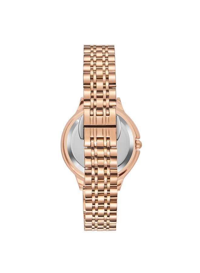 Kenneth Scott Women PE21 Movement Watch, Analog Display and Stainless Steel Strap - K23521-RBKK, Rose Gold