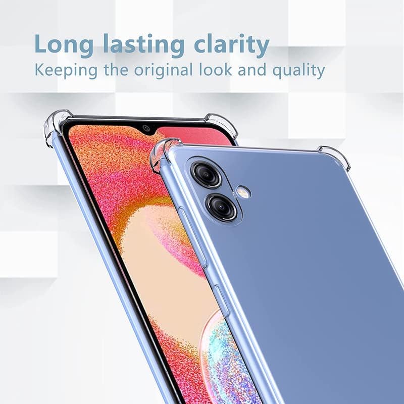 Zubitech Samsung Galaxy A05 Clear Transparent Case Soft Flexible Silicone Back Cover Anti Drop Shockproof Case with Reinforced edge Bumper Corner for Samsung Galaxy A05 (Clear)