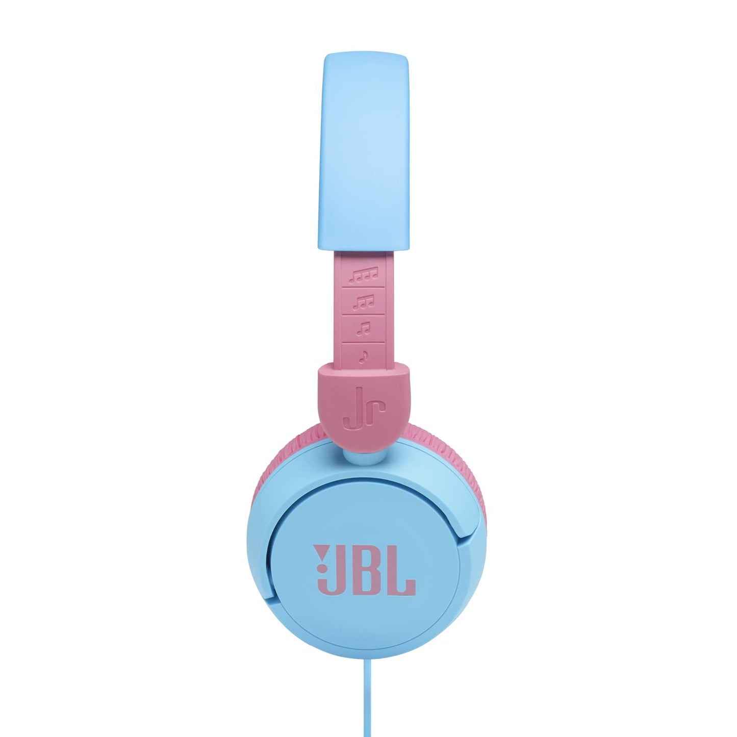 JBL Jr 310 Kids Wired On-Ear Headphones, Safe Sound (<85dB), Built-In Mic, Sof Padded Headband, Comfortable Ear Cushion, Compact and Foldable Design, Single-Side Flat Cable - Blue, JBLJR310BLU