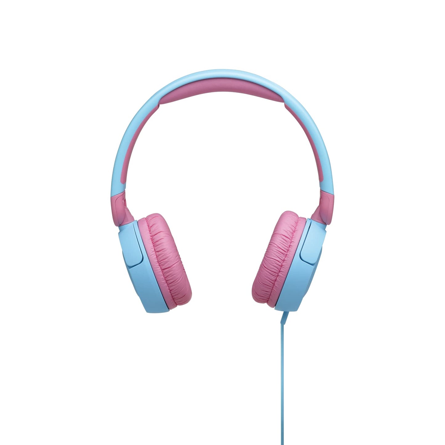 JBL Jr 310 Kids Wired On-Ear Headphones, Safe Sound (<85dB), Built-In Mic, Sof Padded Headband, Comfortable Ear Cushion, Compact and Foldable Design, Single-Side Flat Cable - Blue, JBLJR310BLU