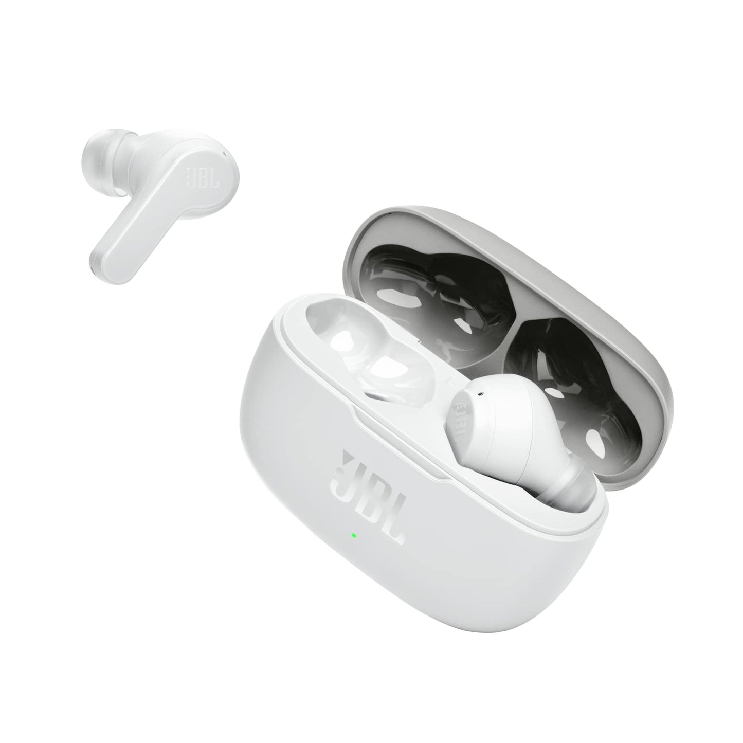 JBL Wave200 True Wireless Earbud Headphones, Deep Powerful Bass, 20H Battery, Dual Connect, Hand-Free Call, Voice Assistant, Comfortable Fit, IPX2 Sweatproof, Pocket Friendly - White, JBLW200TWSWHT