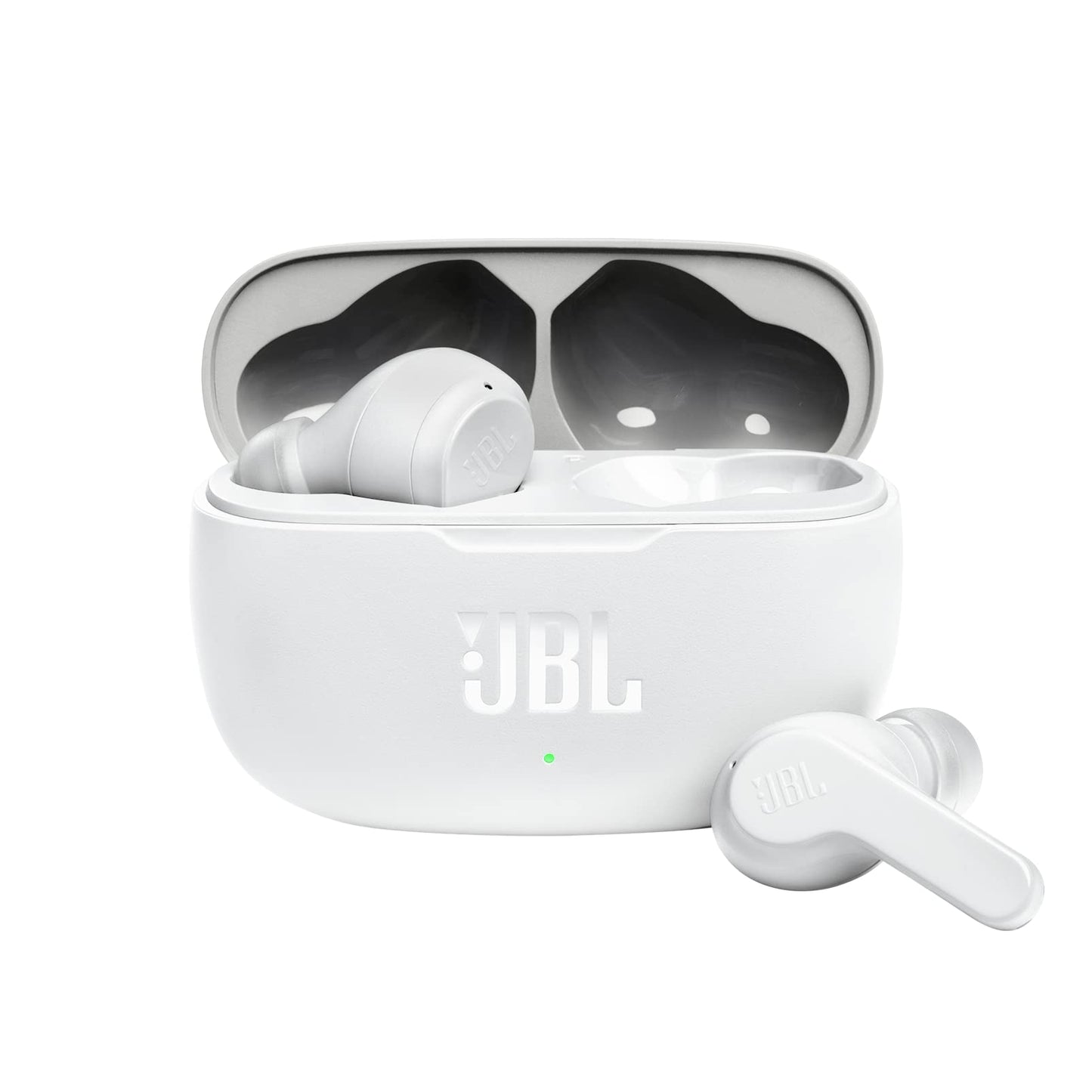 JBL Wave200 True Wireless Earbud Headphones, Deep Powerful Bass, 20H Battery, Dual Connect, Hand-Free Call, Voice Assistant, Comfortable Fit, IPX2 Sweatproof, Pocket Friendly - White, JBLW200TWSWHT