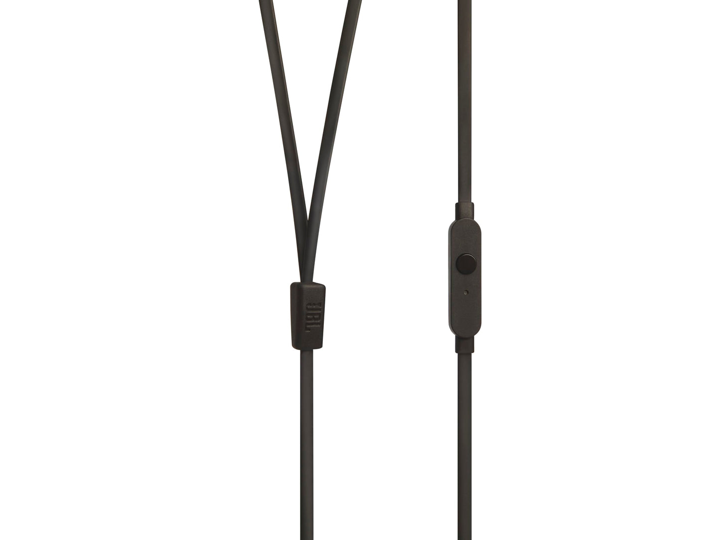 JBL Tune 110 Wired In-Ear Headphones, Deep and Powerful Pure Bass Sound, 1-Button Remote/Mic, Tangle-Free Flat Cable, Ultra Comfortable Fit - Black, JBLT110BLK