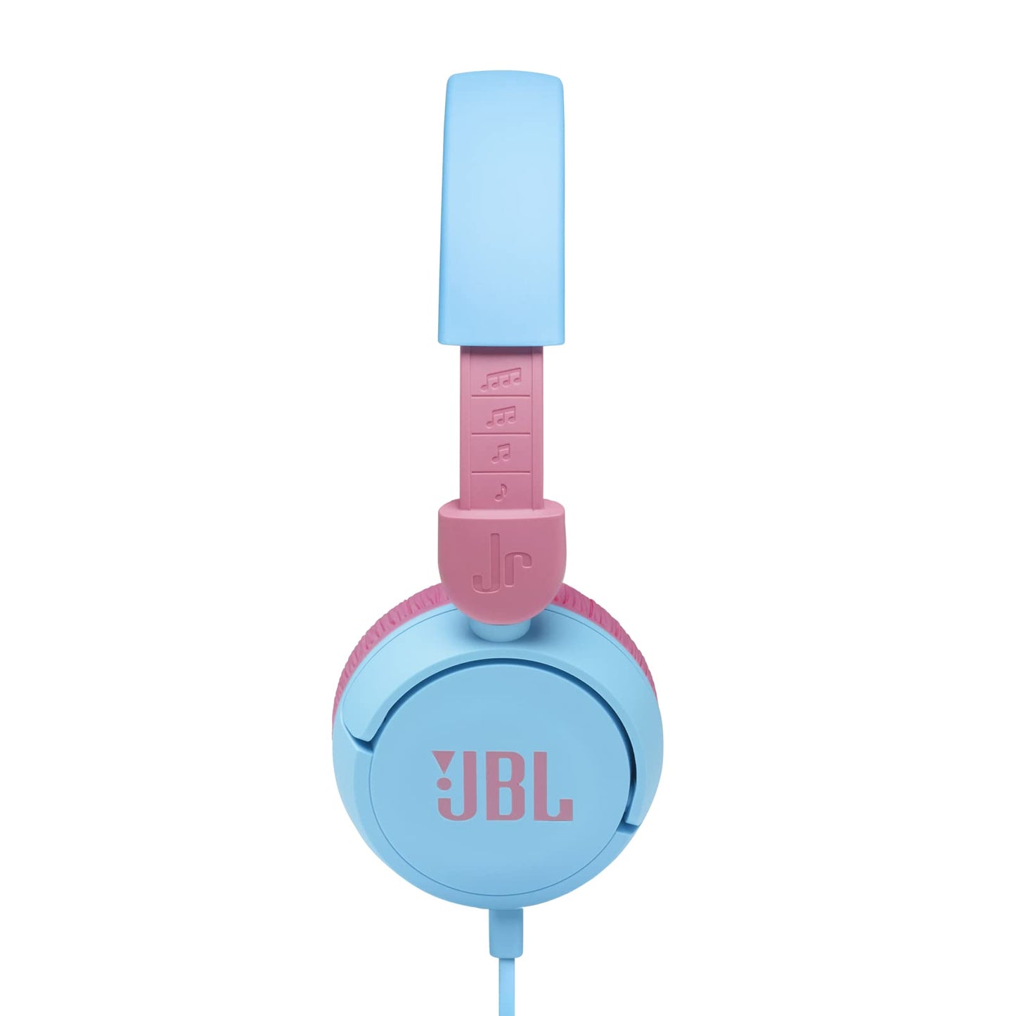 JBL Jr 310 Kids Wired On-Ear Headphones, Safe Sound (<85dB), Built-In Mic, Sof Padded Headband, Comfortable Ear Cushion, Compact and Foldable Design, Single-Side Flat Cable - Blue, JBLJR310BLU