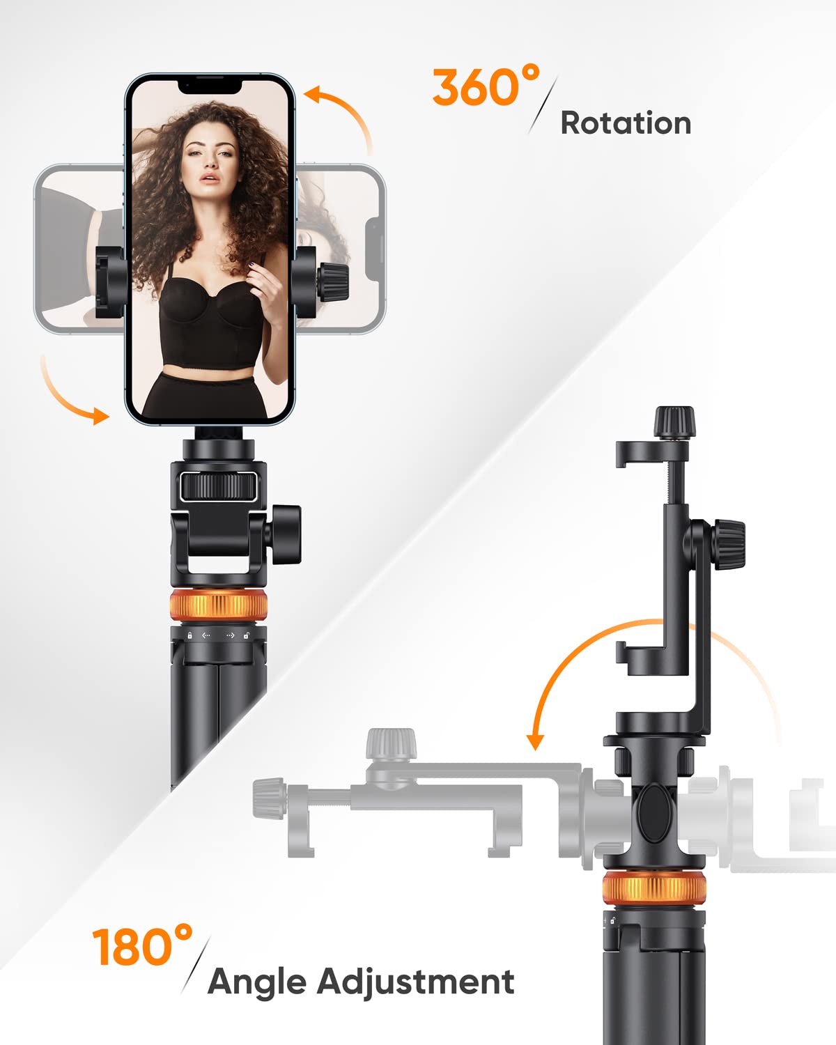 Newest iPhone Tripod Stand, EUCOS 62" Phone Tripod&Selfie Stick with Remote Shutter for Video Recording, Solidest Cell Phone Tripod Stand for iPhone Compatible iPhone 13Pro Max/12Pro/Samsung/DJI/GoPro