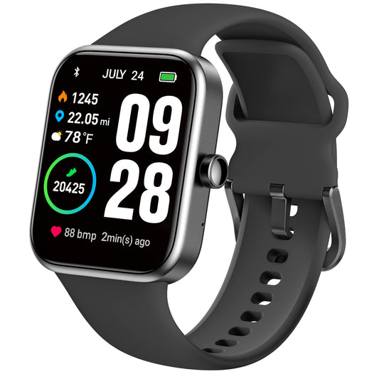 TOZO S2 Smart Watch Alexa Built-in Fitness Tracker with Heart Rate and Blood Oxygen Monitor,Sleep Monitor 5ATM Waterproof HD Touchscreen for Men Women Compatible with iPhone&Android