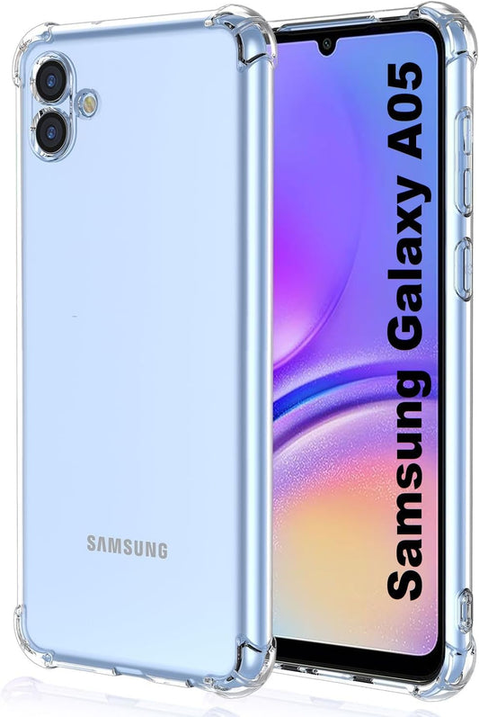 Zubitech Samsung Galaxy A05 Clear Transparent Case Soft Flexible Silicone Back Cover Anti Drop Shockproof Case with Reinforced edge Bumper Corner for Samsung Galaxy A05 (Clear)