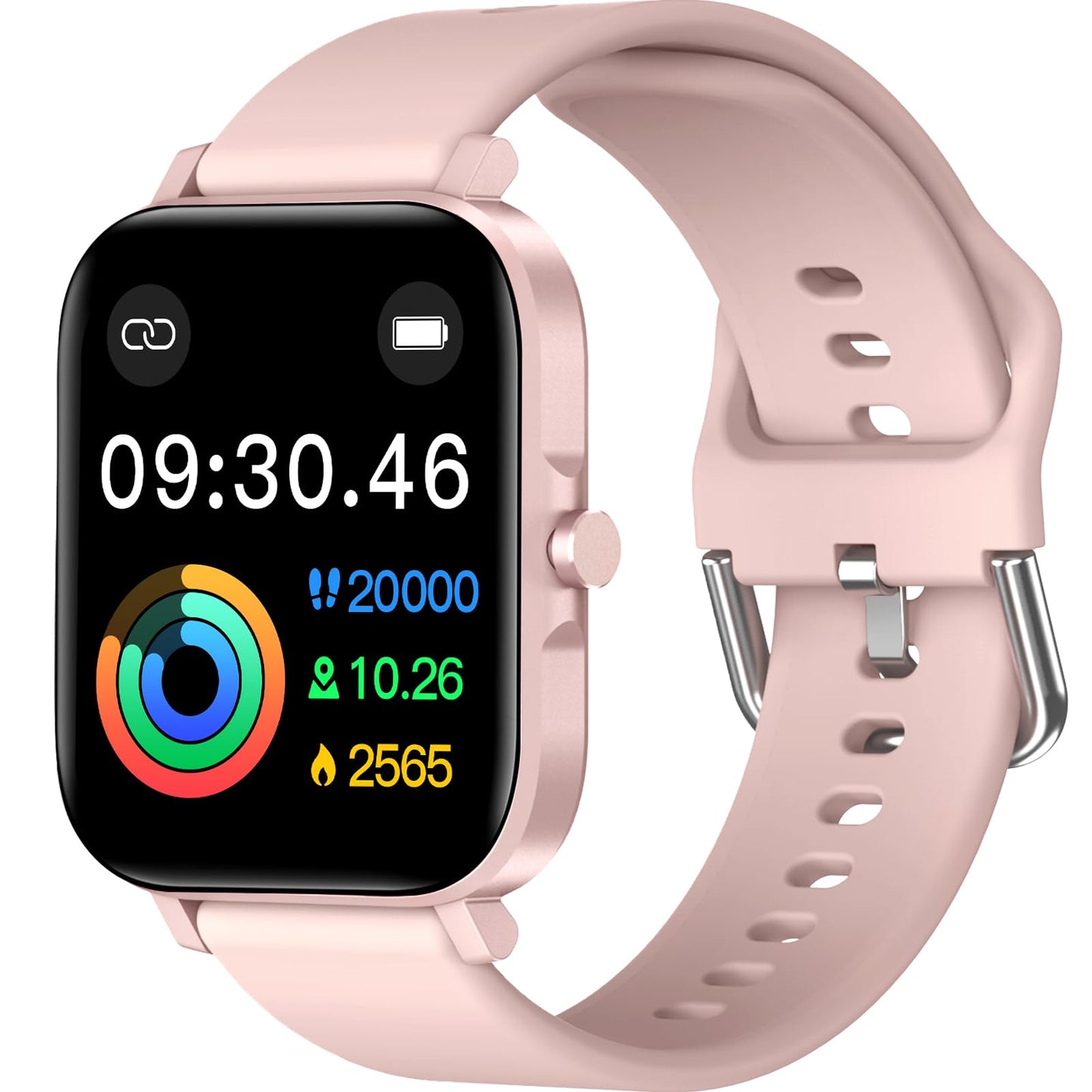 Smart Watch for Women, 1.83" Touch Screen Fitness Tracker Watch with SpO2/Heart Rate/Sleep/Stress Monitor, IP68 Step Counter Watch, 120+ Sports Modes, Compatible with Android iOS(Pink)