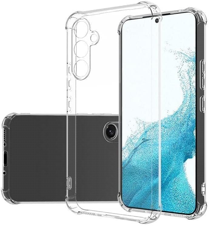 Zubitech Samsung Galaxy A55 5G Clear Cover Case soft TPU Transparent Silicone Rubber Back Protective Case shock Absorbent Reinforced Corner for Samsung Galaxy A55 5G Clear (Clear)