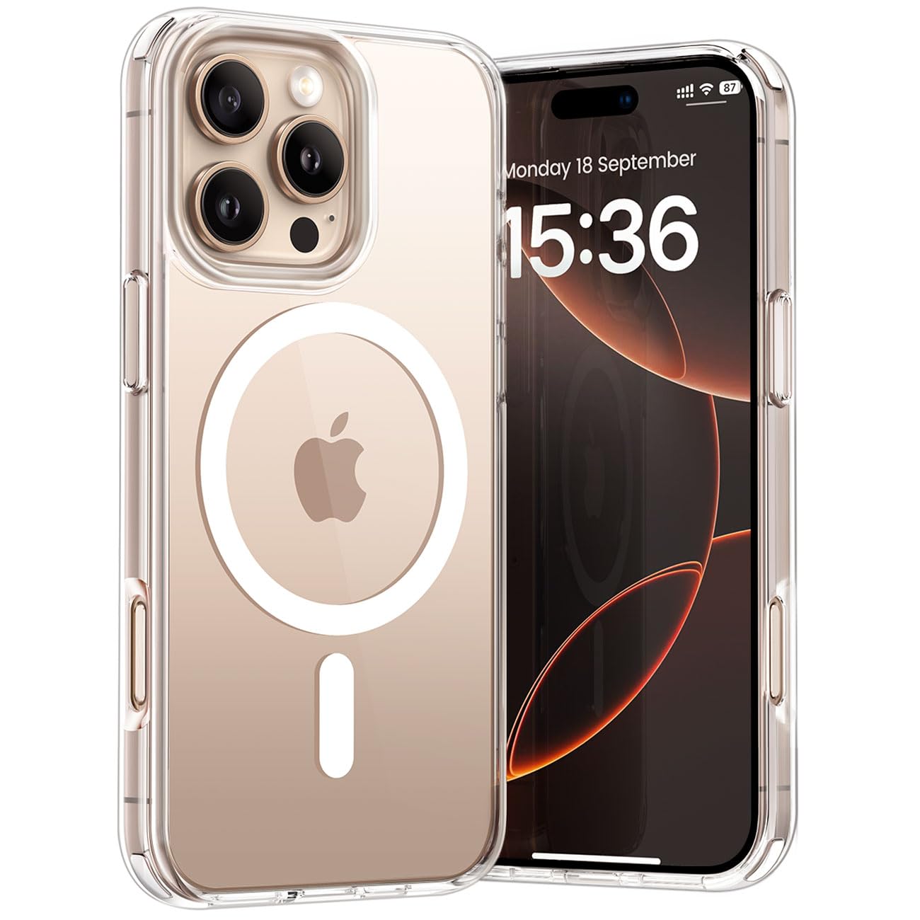 Lamicall for iPhone 16 Pro Case Mag Safe [Ultra Clear & Anti-Yellowing][Military Grade Drop Protection] Scratch-Resistant, Screen & Lens Protection, Stronger Magnetic, Only for iPhone 16 Pro Cover