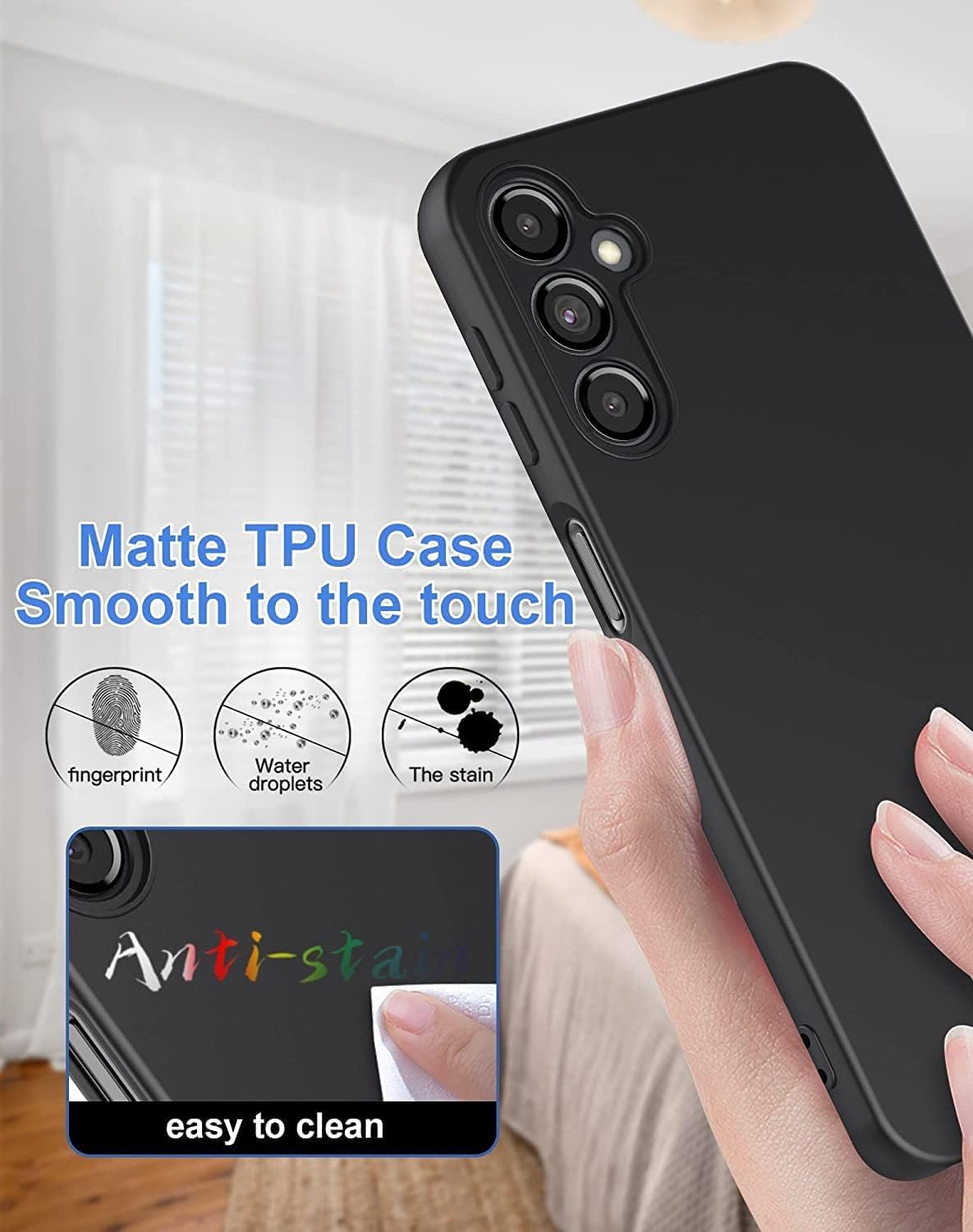 Zubitech Samsung Galaxy A35 5G Case Cover Soft Silicone Slim fit TPU Case Light weight Back Cover Matte Finish Shockproof Cover Anti fingerprint Case Designed For Samsung Galaxy A35 5G (Black)