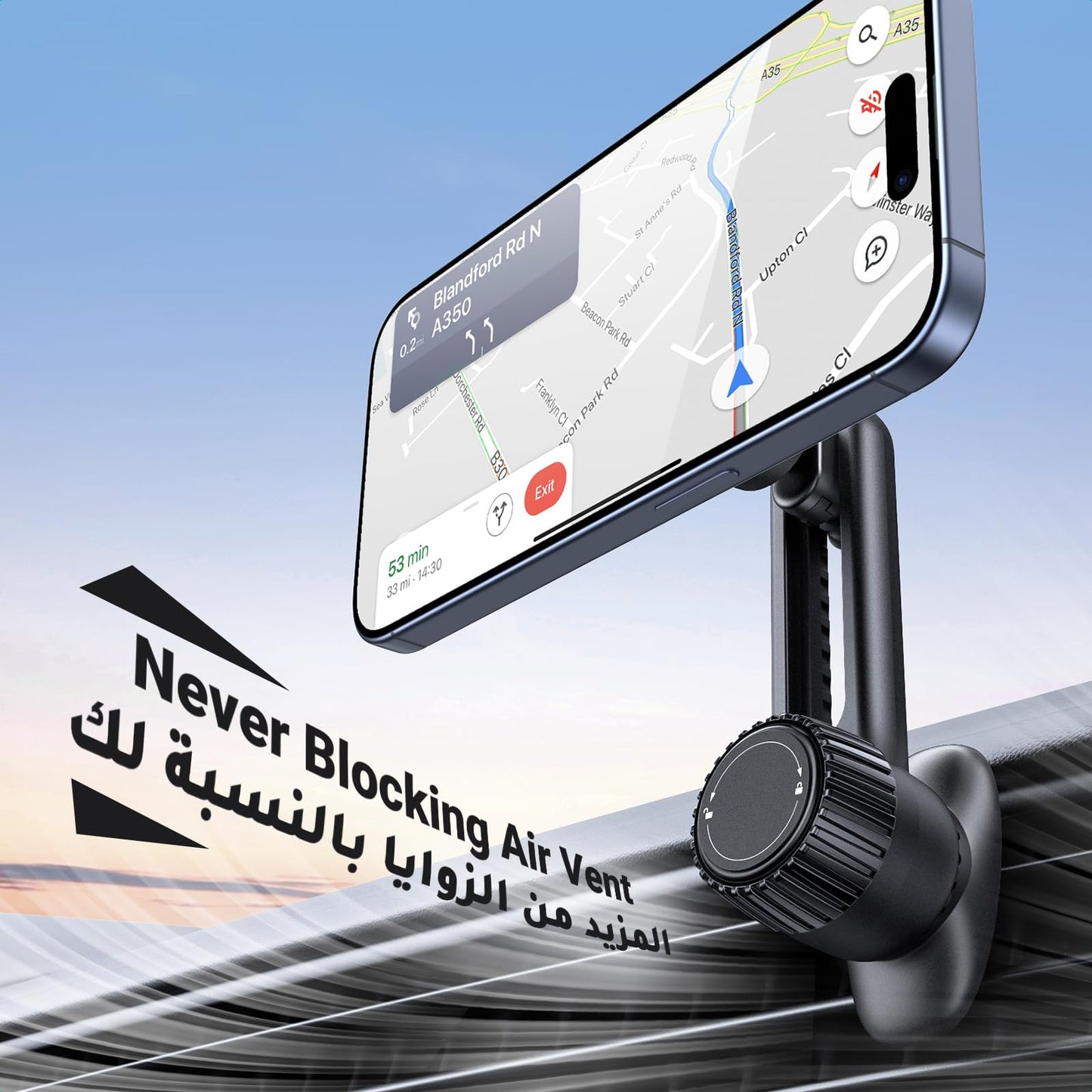 UGREEN MagSafe Car Mount【Never Block Air Vent&360° Rotate】2024 Upgraded 3rd-Gen Ultra Stable Car Phone Holder for Air Vent Magnetic Car Mobile Holder Rotatable Car Mount for iPhone 15, Galaxy S24,etc