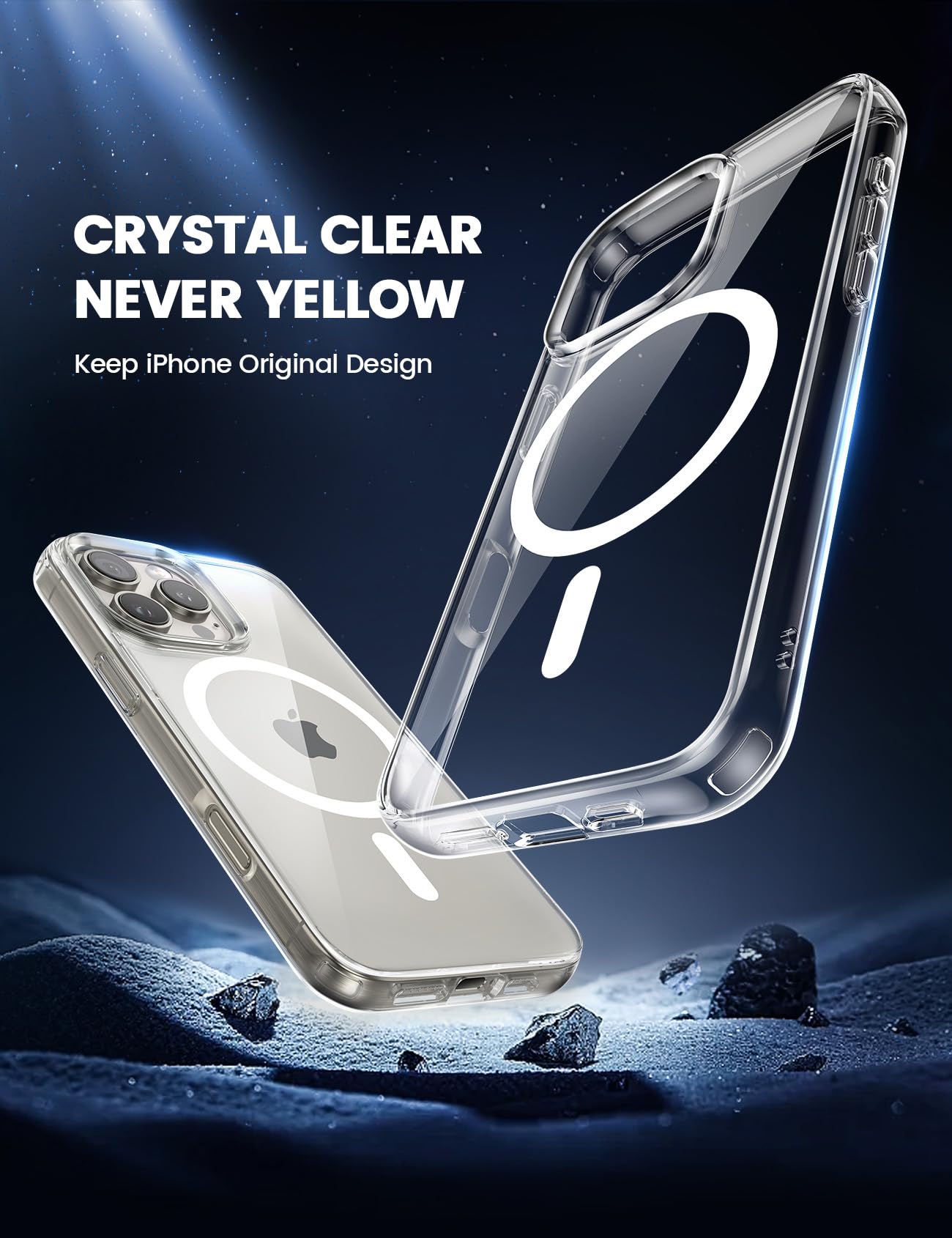 Lamicall for iPhone 16 Pro Case Mag Safe [Ultra Clear & Anti-Yellowing][Military Grade Drop Protection] Scratch-Resistant, Screen & Lens Protection, Stronger Magnetic, Only for iPhone 16 Pro Cover