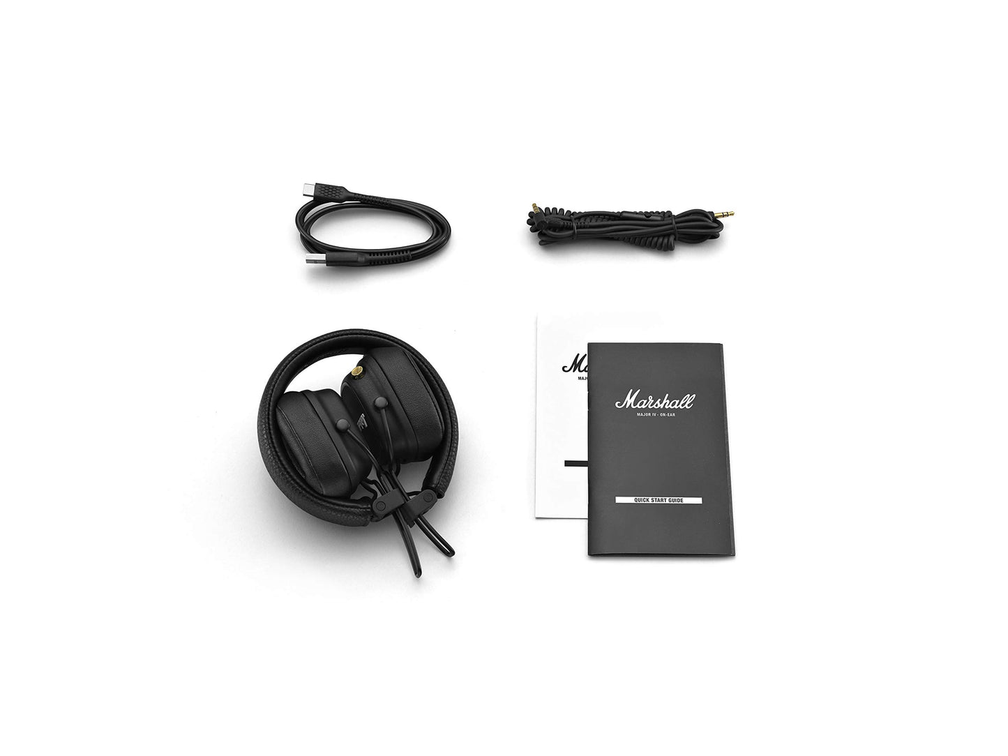 Marshall Major IV Bluetooth Headphones - Foldable Wireless Headphones Bluetooth With 80 Hours of Playtime - Black