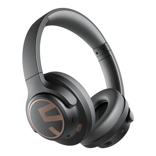 SoundPEATS Space Hybrid Active Noise Cancellation Headphones, Over Ear Headphones with 123H Playtime, Wireless Bluetooth Headphones with Deep Bass, Hi-Res Audio, Multipoint Connection&App Customize EQ