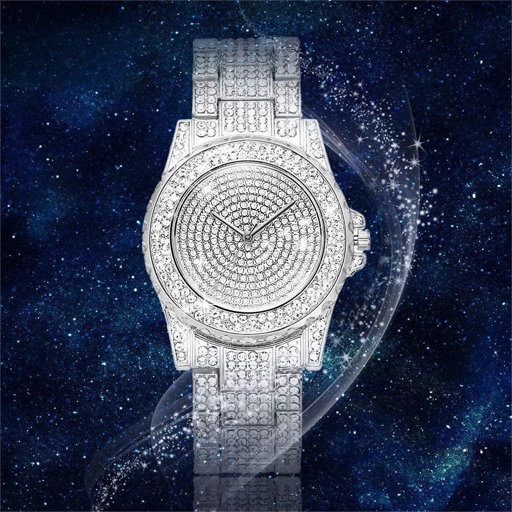 KASTWAVE Luxury Ladies Watch Iced Out Watch with Quartz Movement Crystal Rhinestone Diamond Watches for Women Stainless Steel Wristwatch Full Diamonds