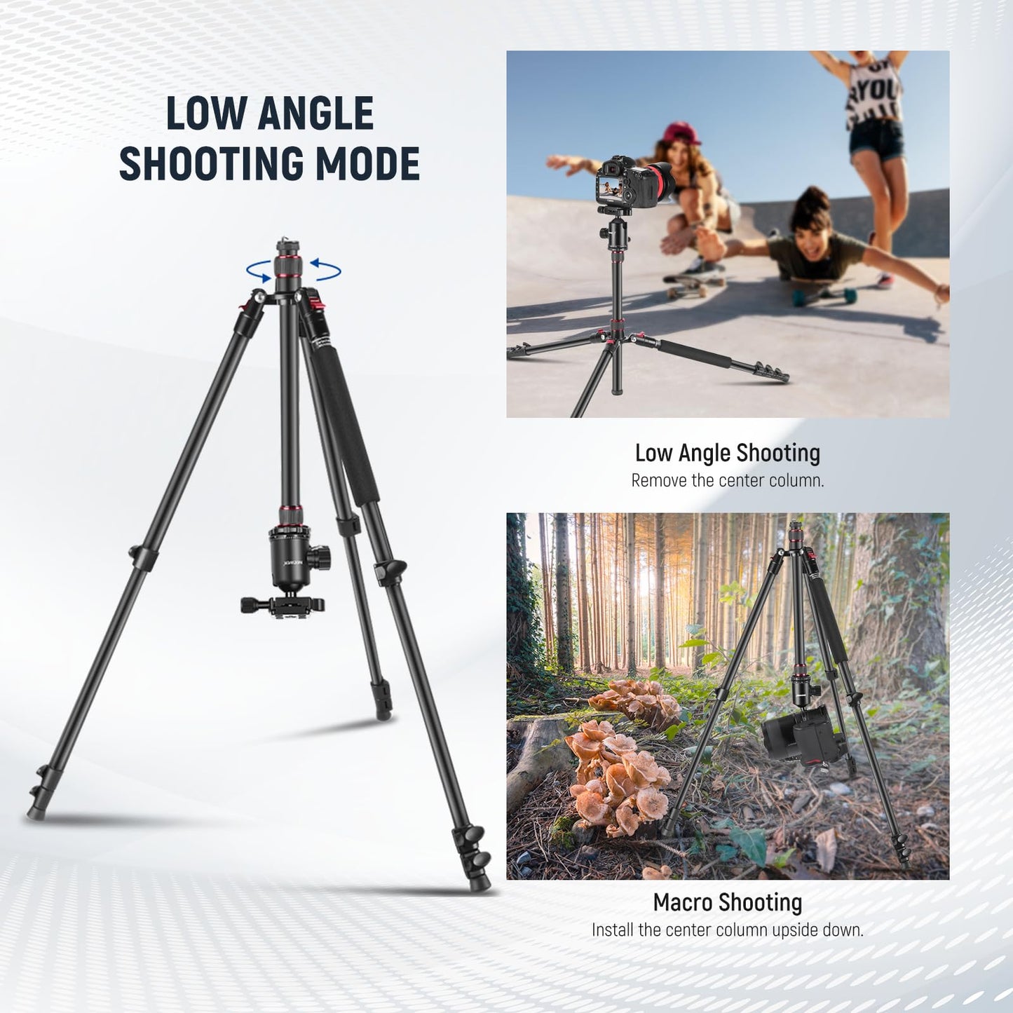 Neewer 77-Inch Tripod, Camera Tripod for DSLR, 2-in-1 Compact Aluminum Tripod Monopod with 360 Degree Ball Head, 2 Center Axis, QR Plate and 8 Kilograms Load for Travel and Work, Carry Bag Included