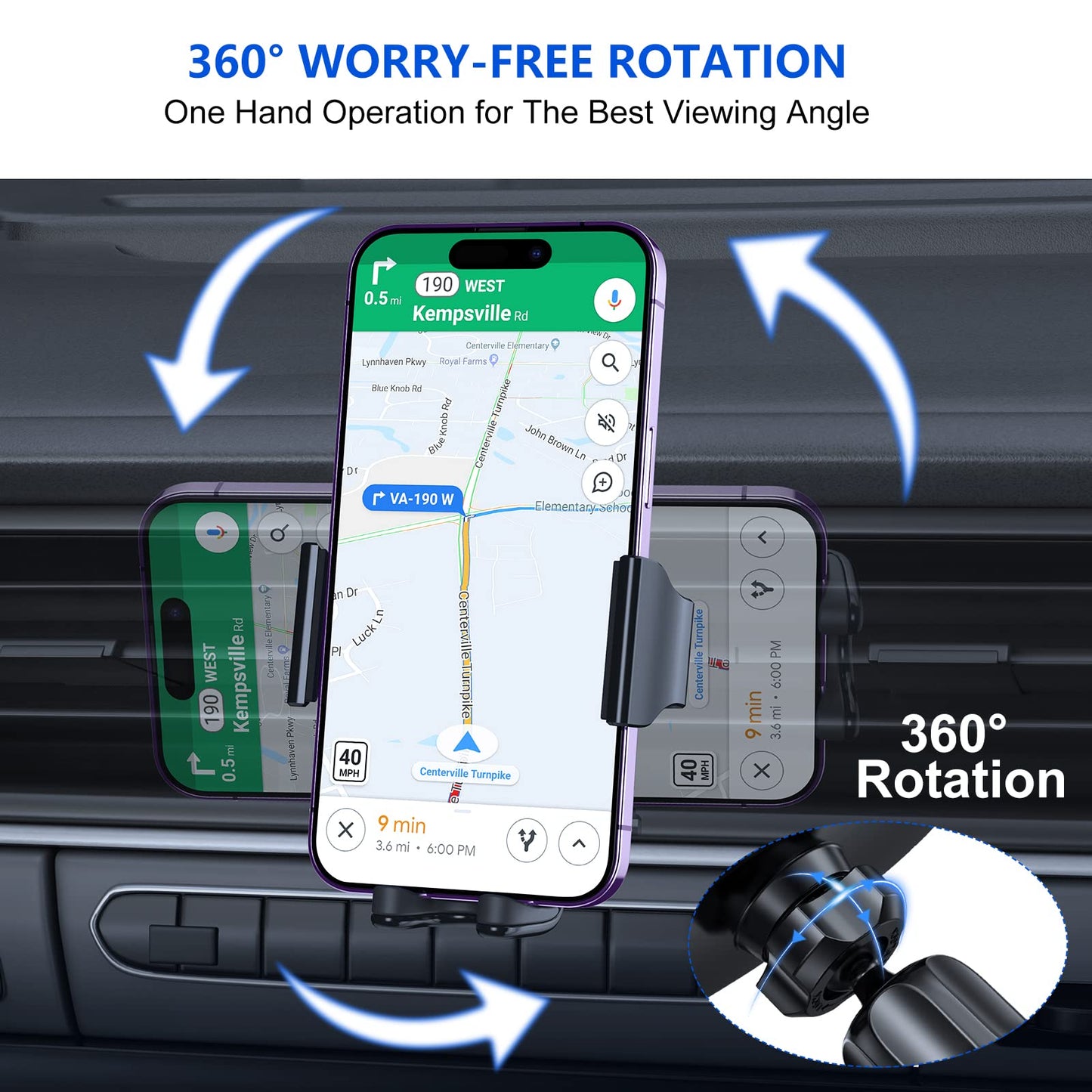 【Holder Expert Generation】 Miracase Car Phone Holder, Mobile Holder for Car Air Vent, Phone Holder Car Compatible with iPhone 14 Pro Max 13 12 11, Samsung S23, Xiaomi, ONEPLUS, Google, HUAWEI and more