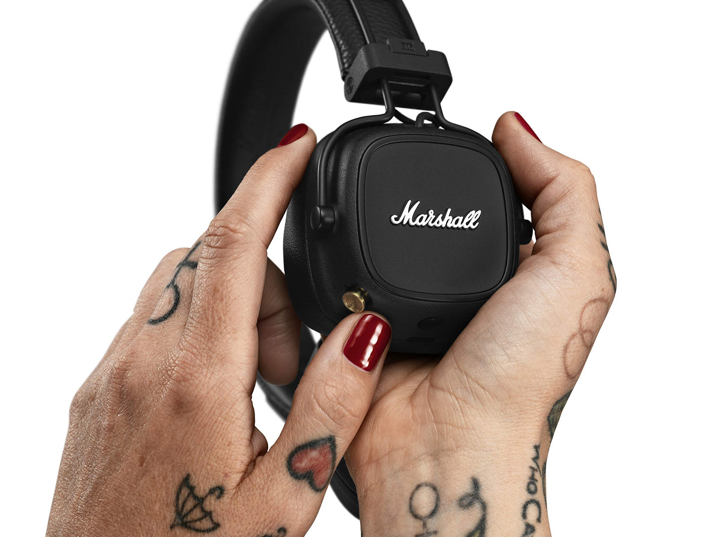 Marshall Major IV Bluetooth Headphones - Foldable Wireless Headphones Bluetooth With 80 Hours of Playtime - Black