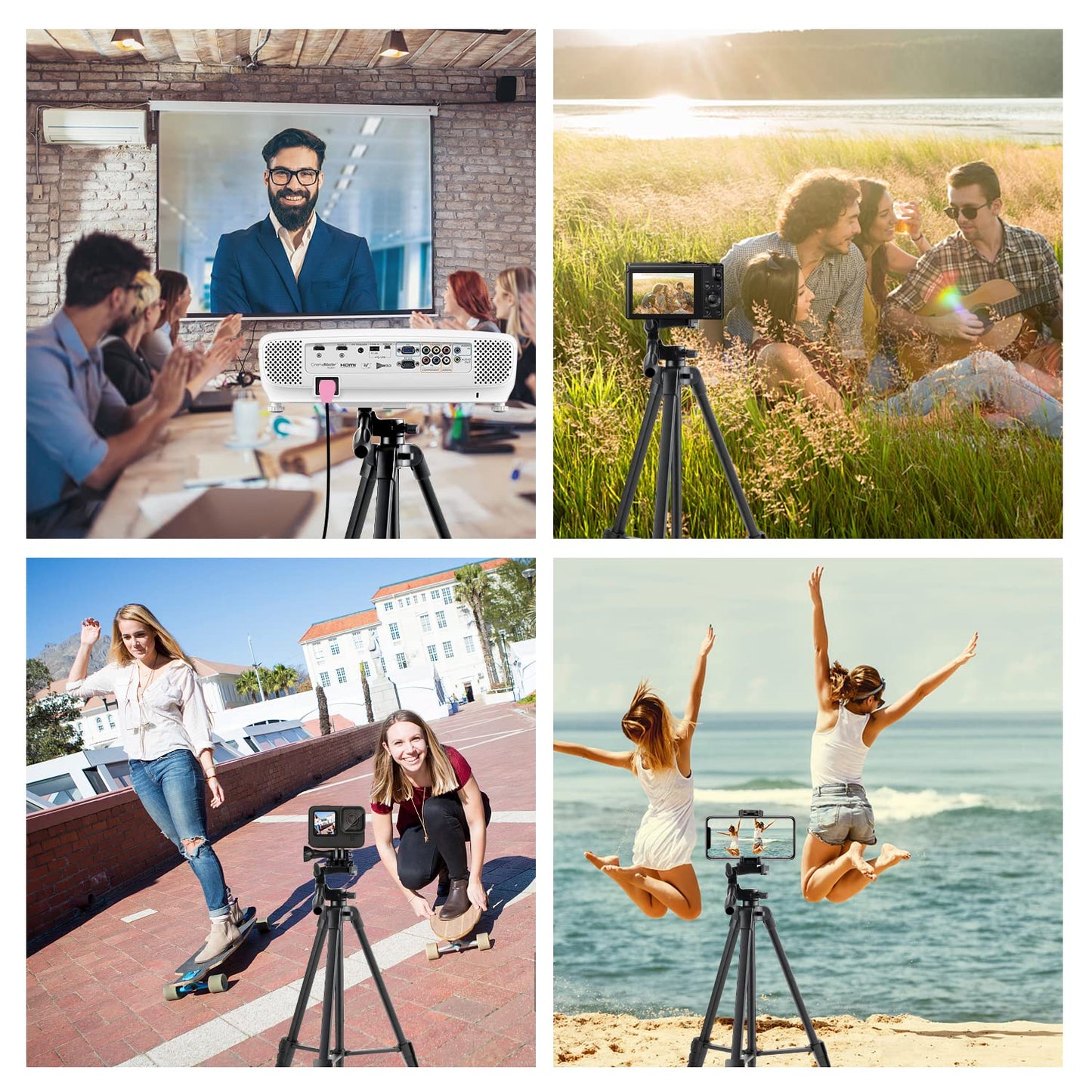 Eocean 136cm Camera Tripod Stand with Bag, Portable Tripod for Camera and Mobile Phone, Extendable Aluminum Phone Tripod for iPhone with Remote, Travel iPhone Tripod for Video Recording