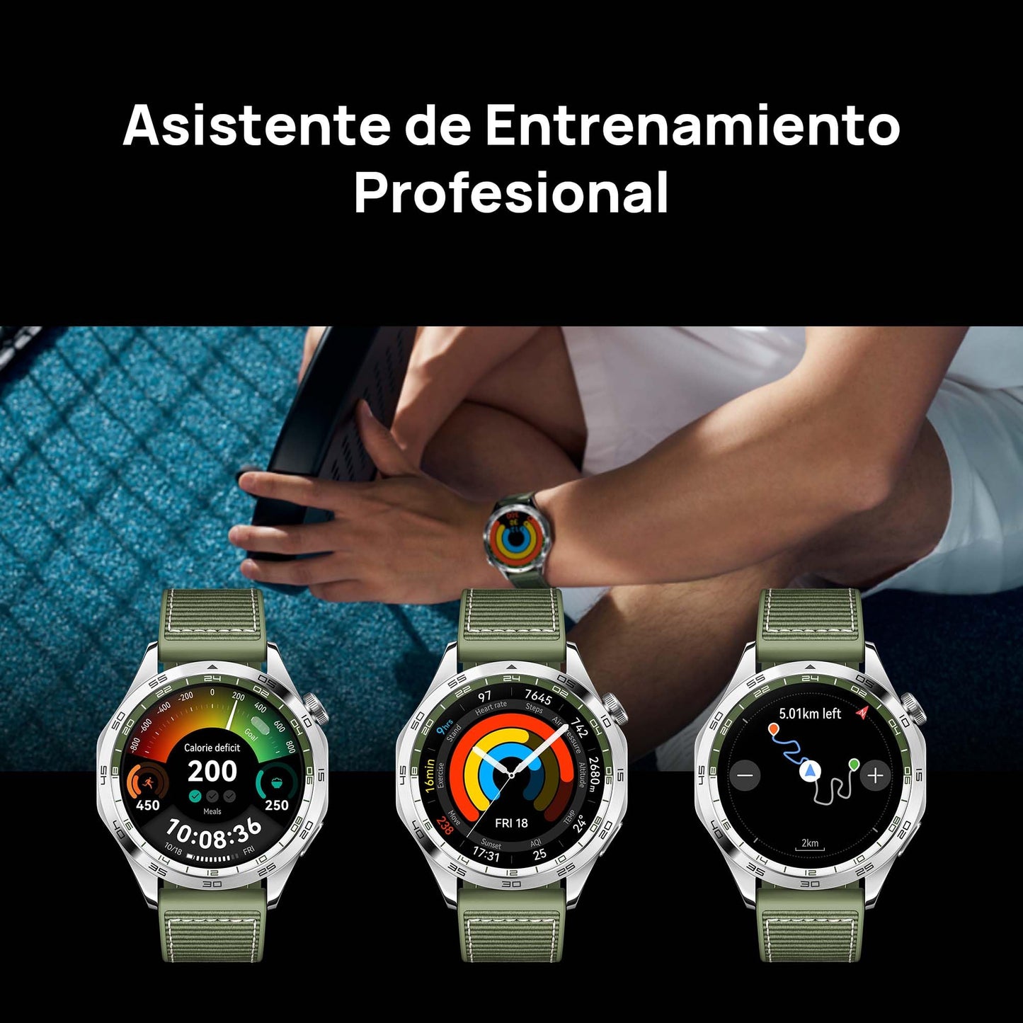 HUAWEI Watch GT4 46mm Smartwatch, Upto 2-Weeks Battery Life, Dual-Band Five-System GNSS Positioning, Pulse Wave Arrhythmia Analysis, 24/7 Health Monitoring, Compatible with Android & iOS, Green