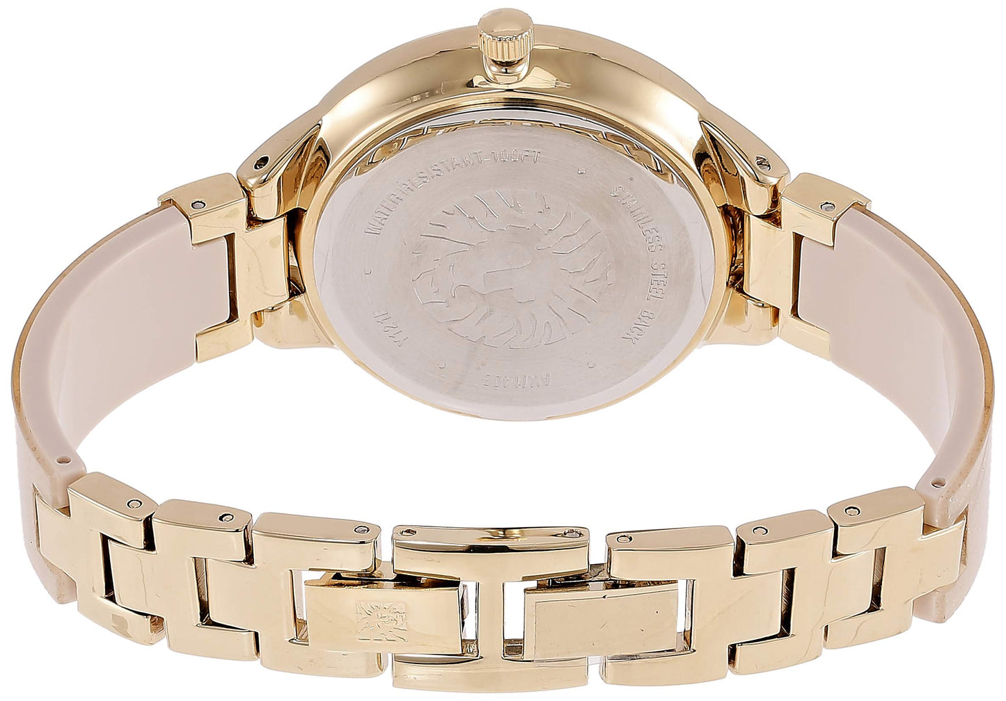 Anne Klein Women's AK/1408CRCR Premium Crystal Accented Cream Bangle Watch