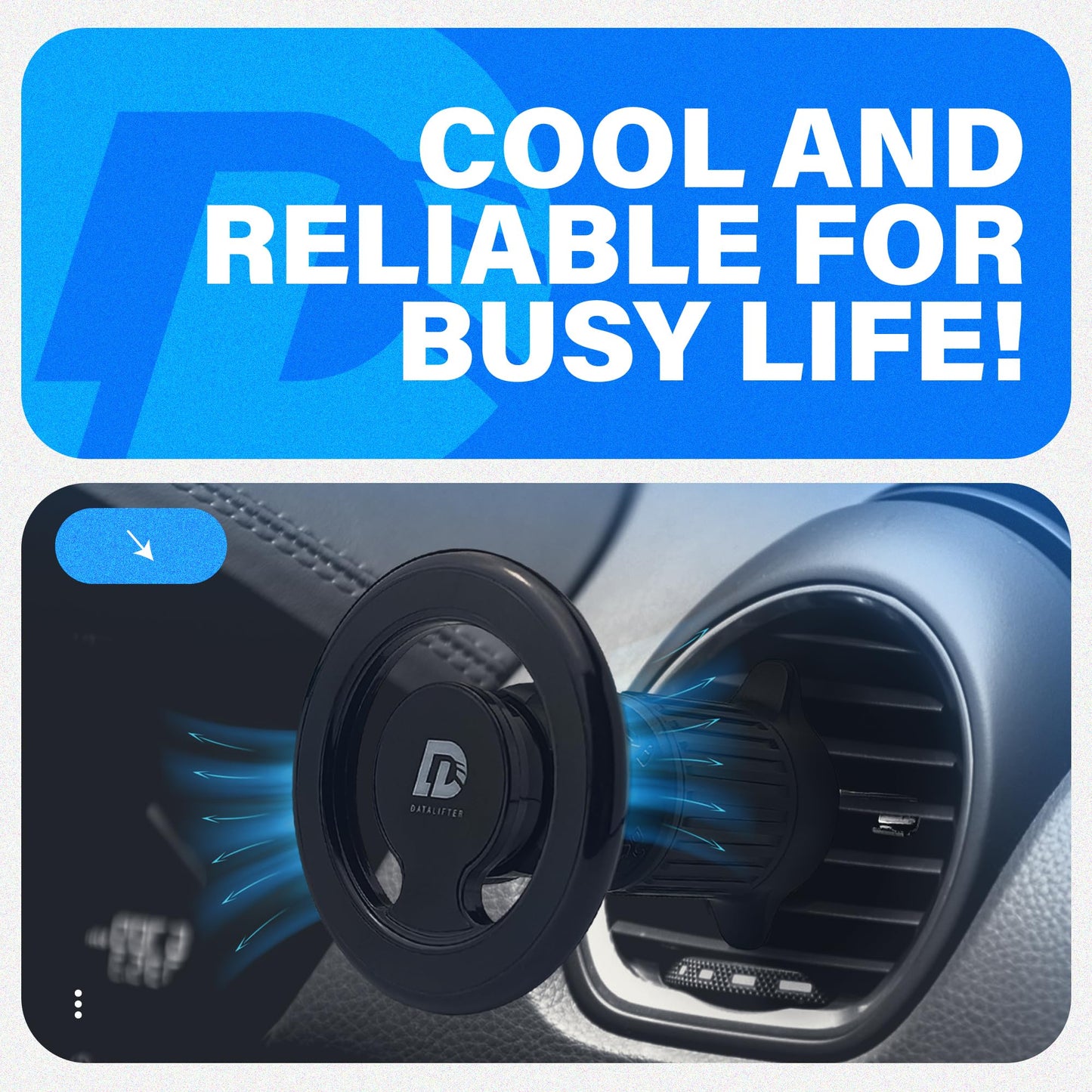 DataLifter AirVent Car Phone Holder | Magnetic Car Phone Holder for iPhone 12/13/14/15 | Magnetic Phone Holder With Easy Mounting | Black Mobile Holder