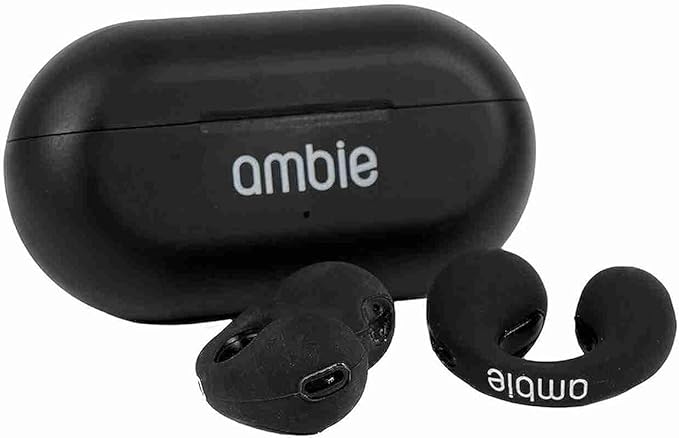 Ambie Sound Earcuffs, Bluetooth Earring Earphones, Sport Earbuds, Bone Conduction, Waterproof, Ideal for Women, BLACK, Elf Bluetooth